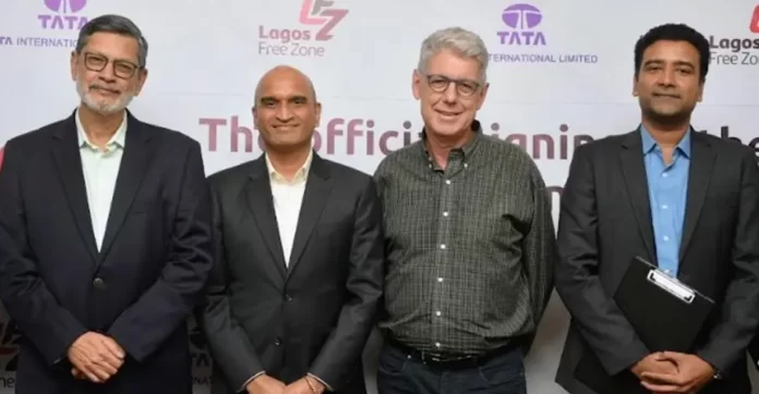 MD, Tata International Limited, Anand Sen; MD, Infrastructure and Fintech Business, Tolaram, Navin Nahata; MD, Tata Africa Holdings Property Limited, Len Brand and GM, Strategic Marketing, Lagos Free Zone, Tejaswi Avasarala at the official signing ceremony in Lagos