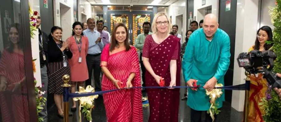 Avani Shah - Atmus India Global Capability Center Leader, Steph Disher - Atmus CEO, and Greg Hoverson - Atmus CTO attend inauguration, cutting the ribbon to signify the occasion