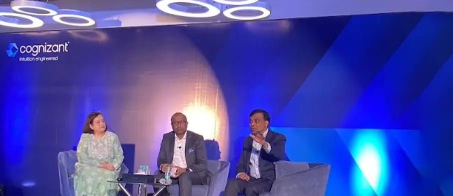 Launch event of Cognizant’s Shakti program. (From R-L) Ravi Kumar S, CEO, Cognizant; Rajesh Nambiar, Chairman and Managing Director, Cognizant India; and Debjani Ghosh, President, nasscom