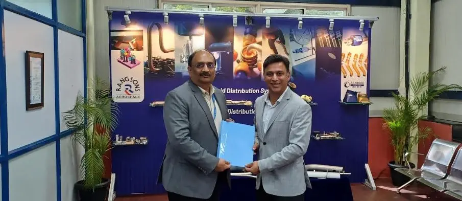 Mr. Ashwani Bhargava, Director Supply Chain Management, Boeing India and Mr. Pavan Ranga, CEO of Rangsons Aerospace in the image