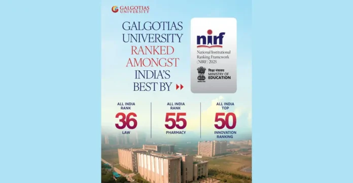 Galgotias University Secures Top National Recognition in NIRF 2025 Rankings