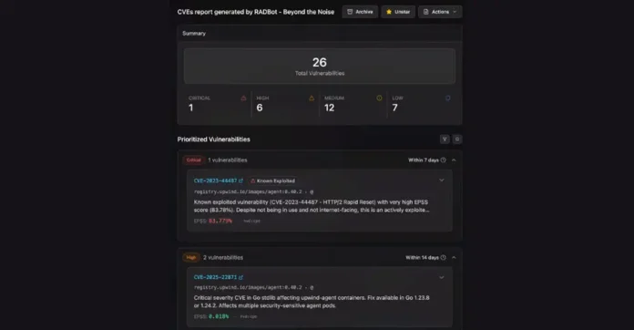 RADBot's CVEs report shows AI Workers finding the most important vulnerabilities across all tools and reporting on them.